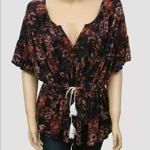 Free people medium jersey cinch waist top